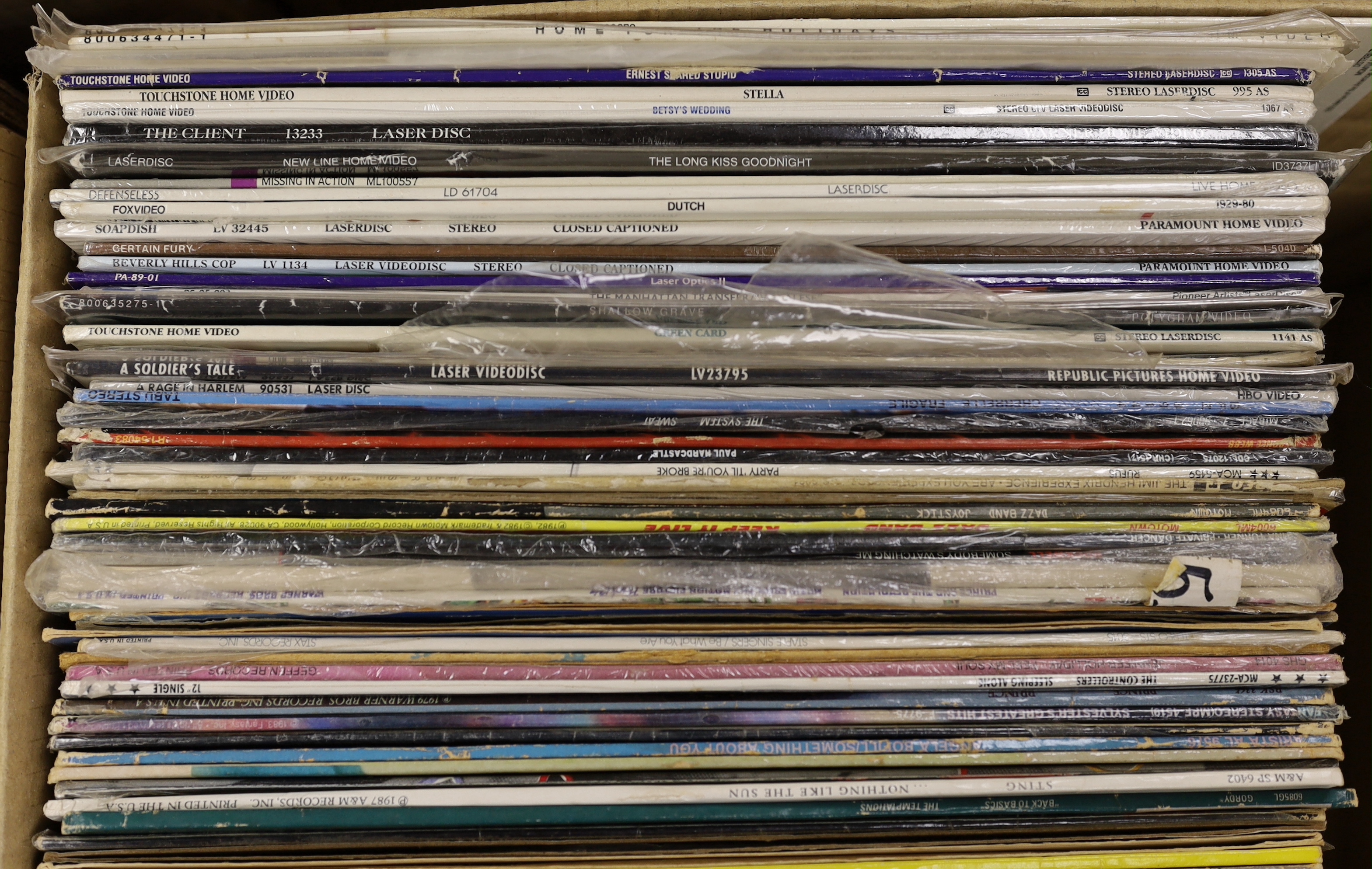 Ninety mostly 1970's/80's LPs etc., including Earth, Wind & Fire, Michael Jackson, Diana Ross, Pet Shop Boys, Pointer Sisters, Grace Jones, Dionne Warwick, Stevie Wonder, Sister Sledge, Sting, etc. Together with a number